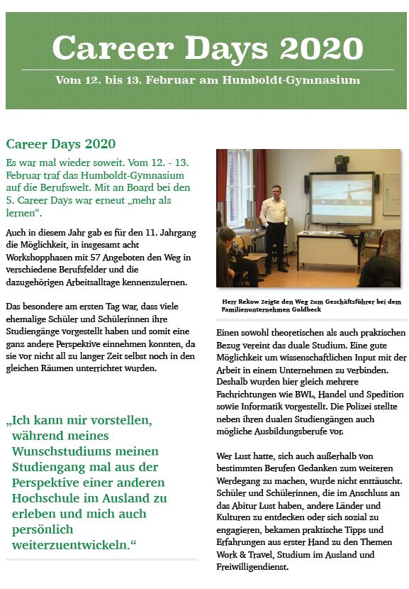Career Days 1 2020